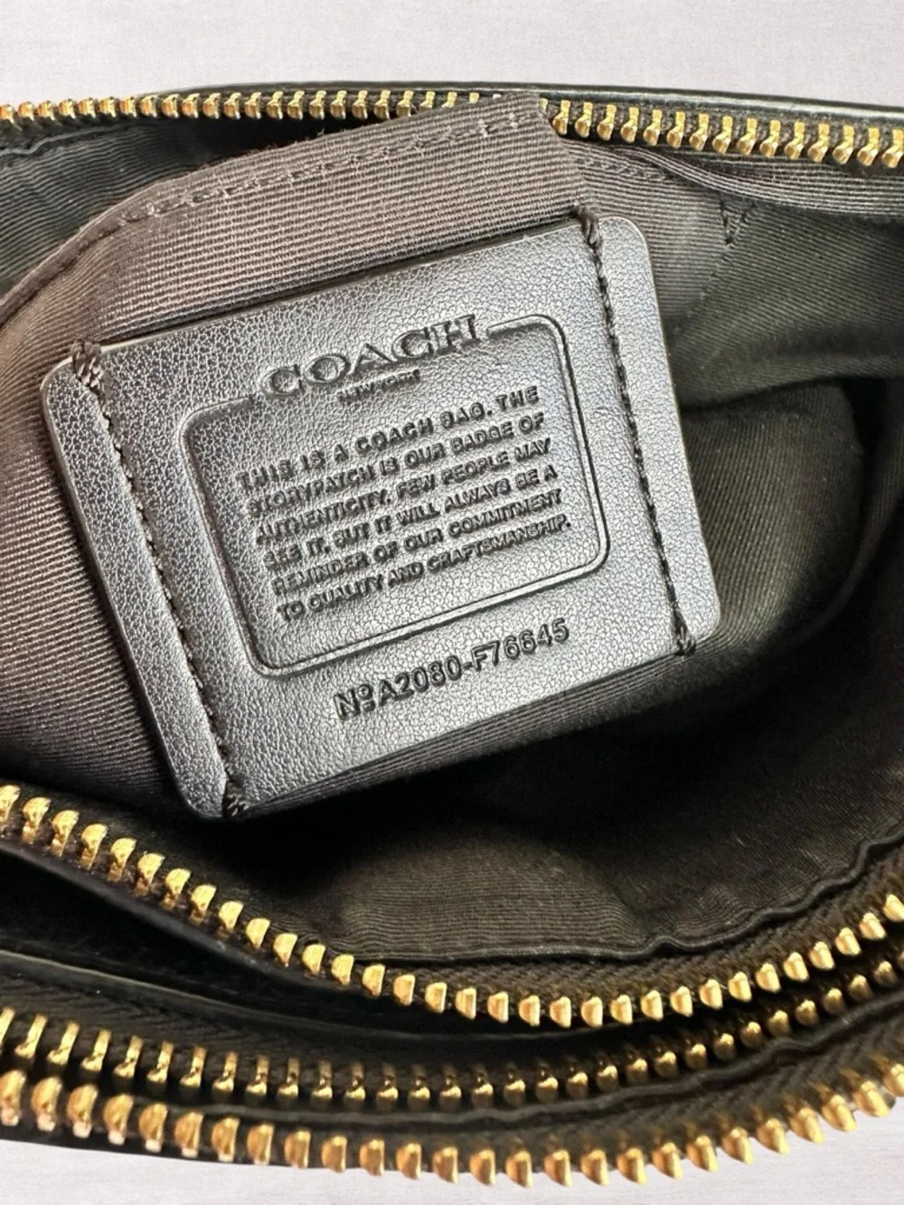 Coach Mia Black Leather crossbody Bag with Gold Hardware